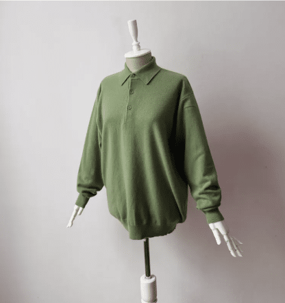 green cashmere polo shirt