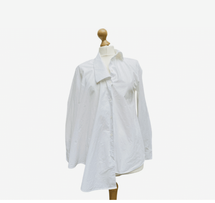 margiela white asymmetrical shirt
