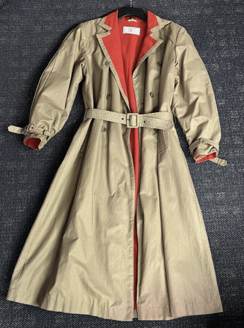 Valentino Olive/Tan Cotton with Red Rain Coat