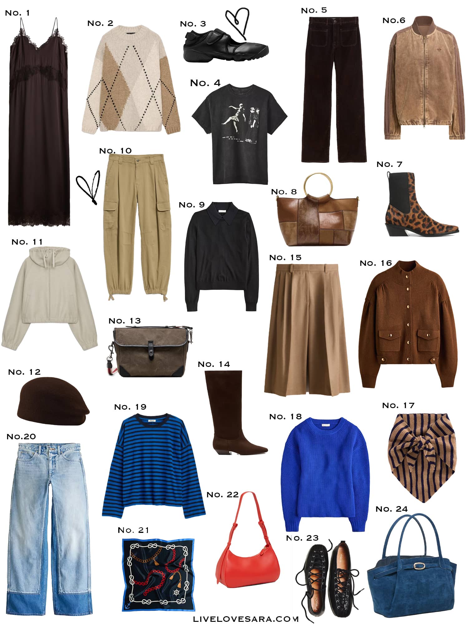 A white background with a collection of 24 finds from the past week.