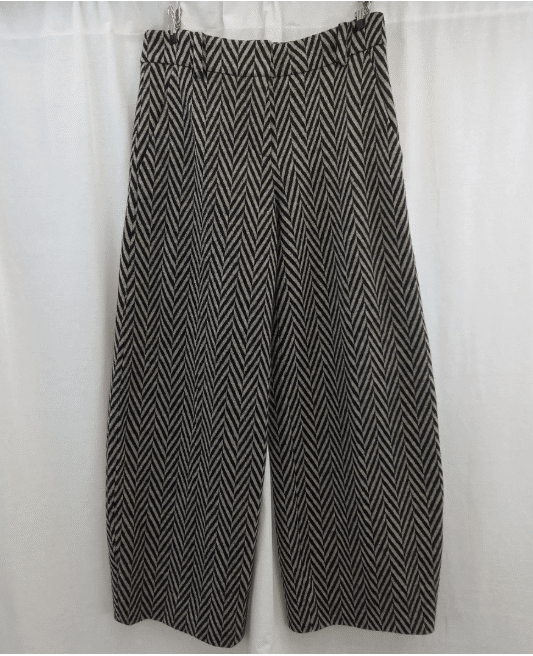 vintage Sonia Rykiel black and grey chevron print barrel culottes
