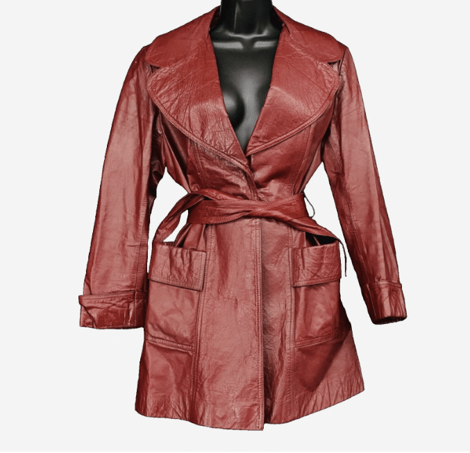 Vintage 1970s red leather jacket,