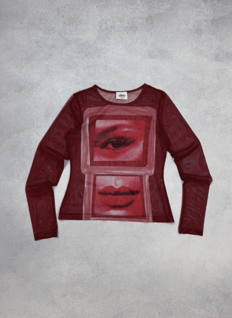 Vintage Y2K Jean Paul Gaultier Style Japanese Mesh All Printed Top