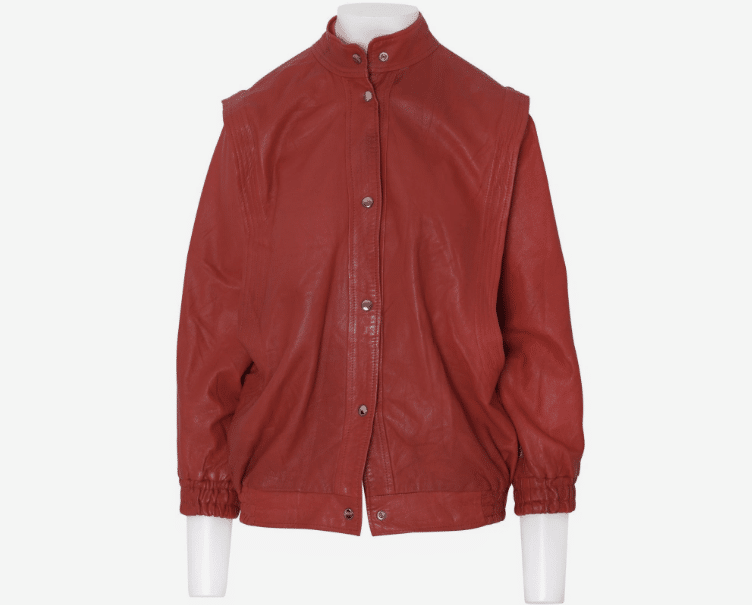 red vintage leather jacket