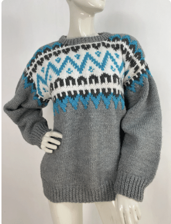 Vintage hand knit sweater, fair isle sweater