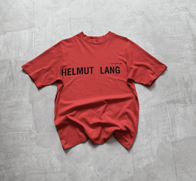 Helmut Lang Red Big Logo Vintage T-Shirt