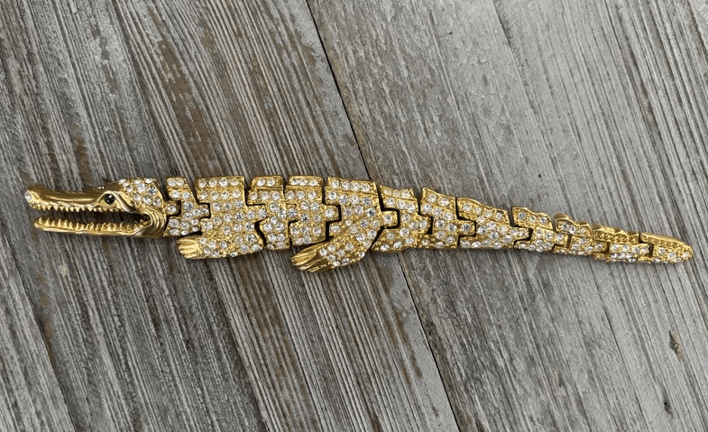 vintage Alligator Shoulder Brooch