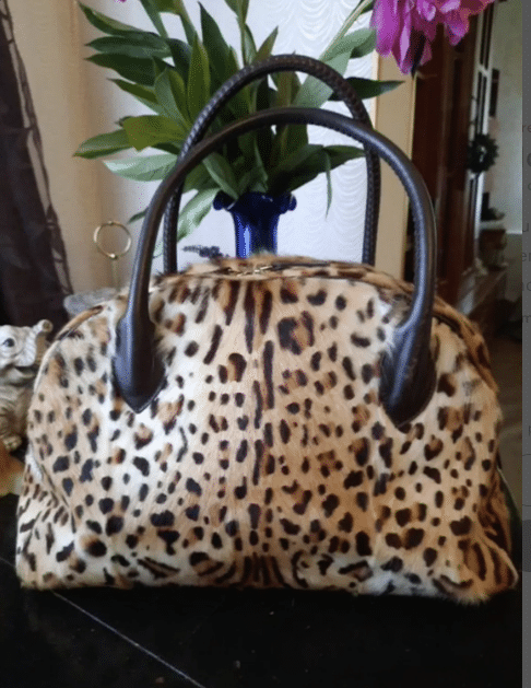 Blumarine Original Leopard Fur Bag