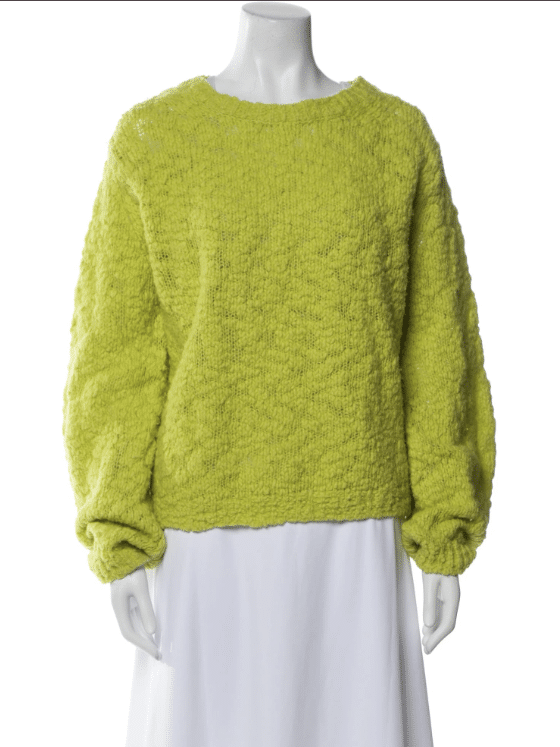 Helmut Lang Wool Scoop Neck lime green Sweater