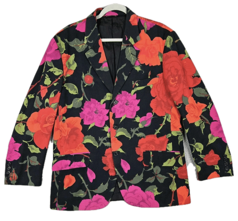 Moschino Cotton Blazer Colourful Roses