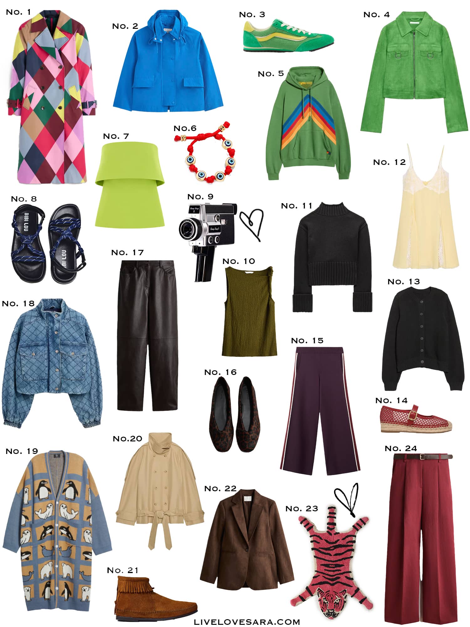 A white background with a collection of 24 finds from the past week.