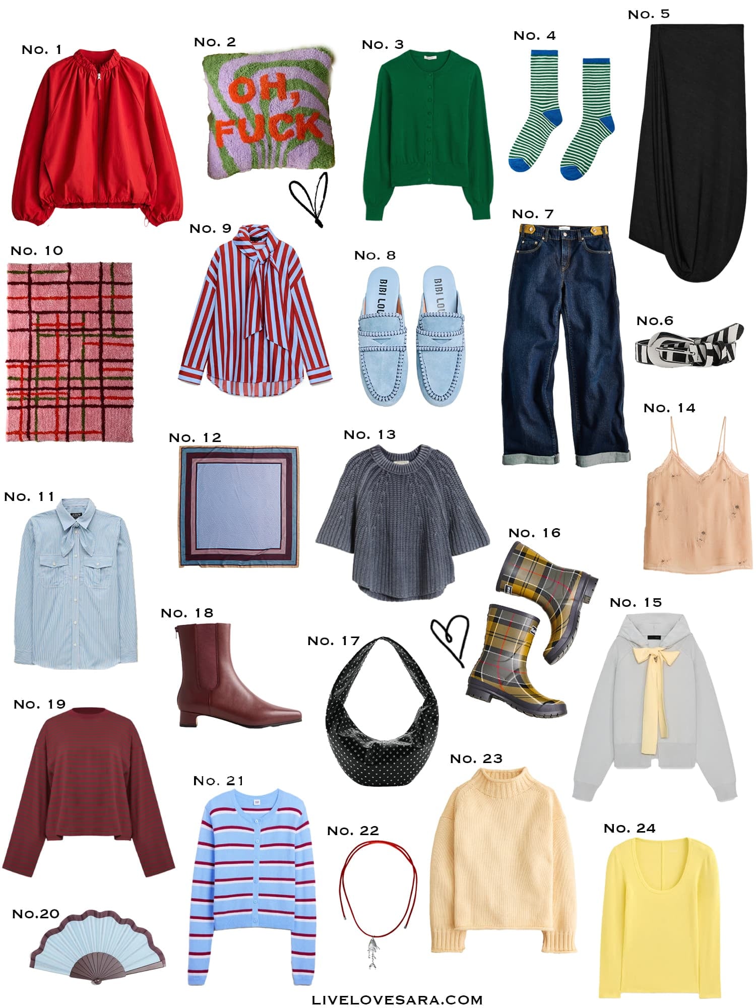 A white background with a collection of 24 finds from the past week.