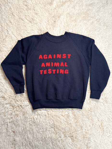 Vintage 90’s Black & Red “Against Animal Testing Crewneck Sweater