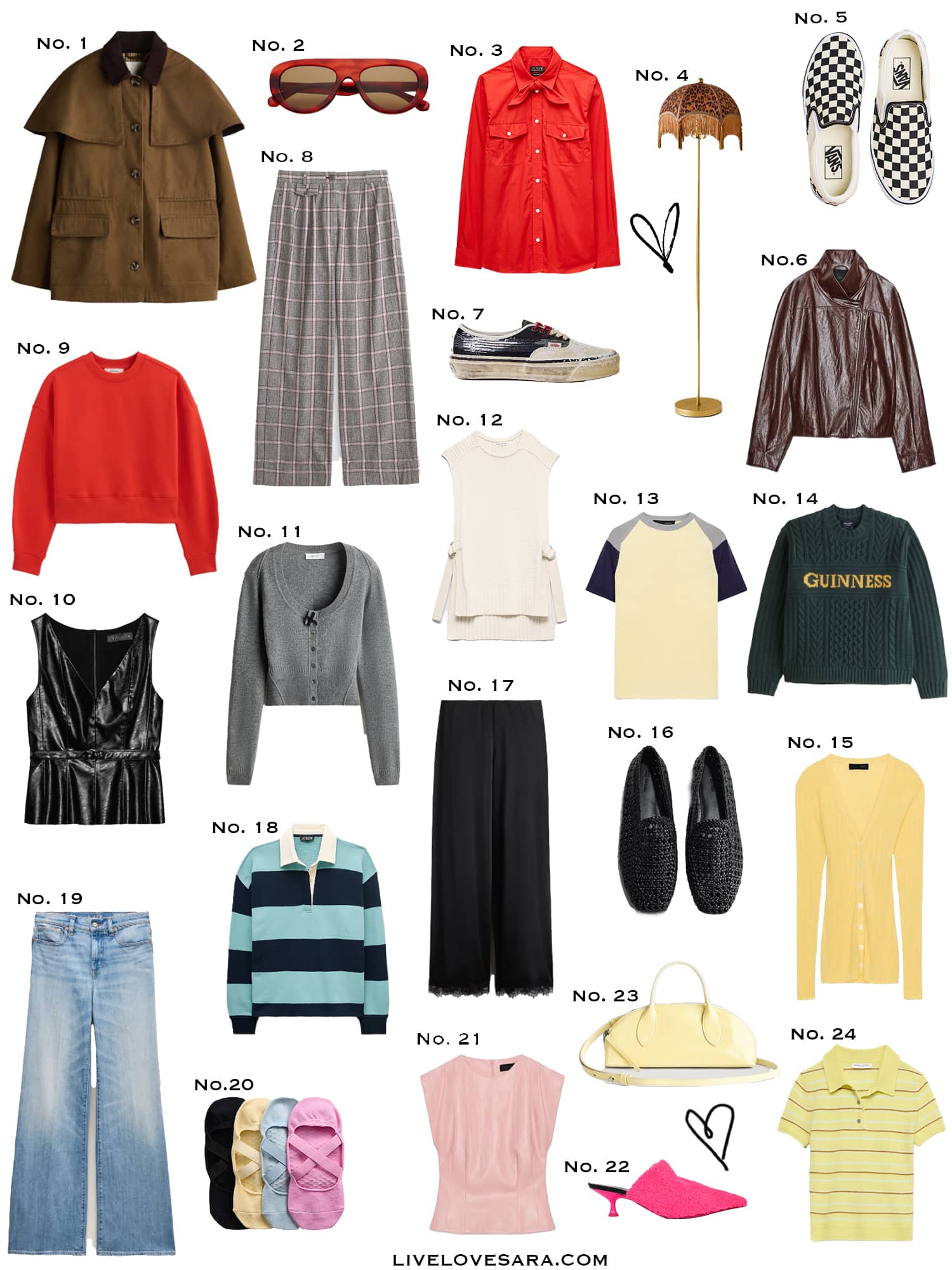 A white background with a collection of 24 finds from the past week.