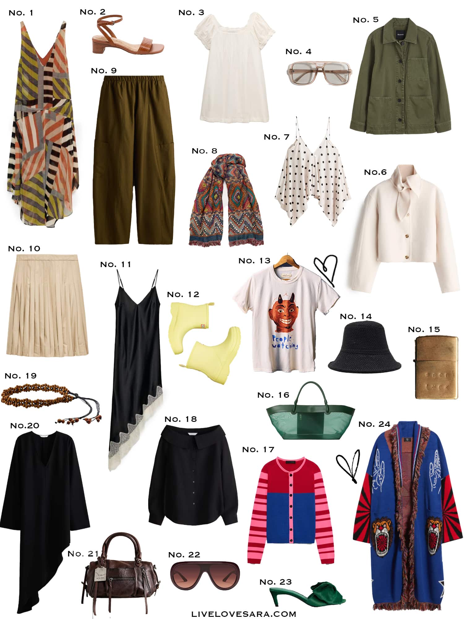 A white background with a collection of 24 finds from the past week.