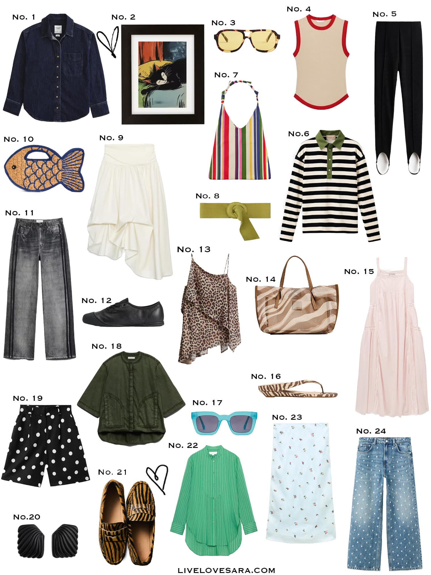 A white background with a collection of 24 finds from the past week.