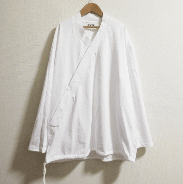 S'YTE Yohji Yamamoto white crossover shirt
