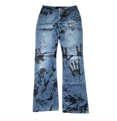 Vintage rare Just Roberto Cavalli 2000s handprinted jeans