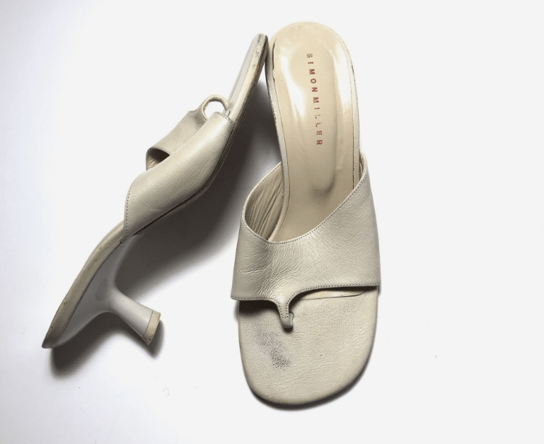 Vintage Simon Miller Cream Y2K Thong kitten heel