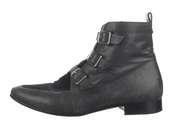 Jimmy Choo black buckle boots.