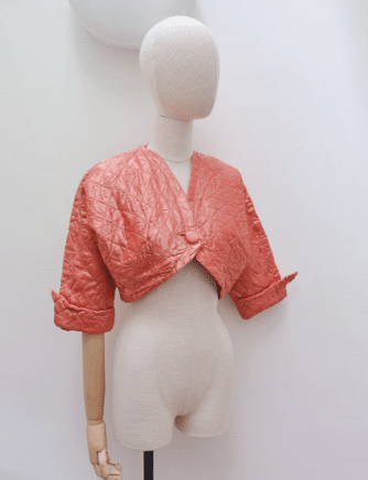 1940s Satin quilted bolero bed jacket