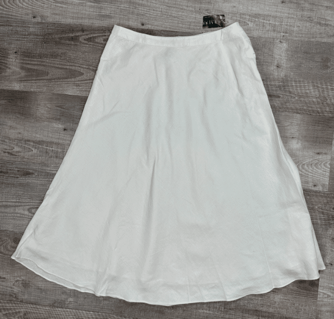 Lauren Ralph Lauren NWT 100% Linen White Midi Flared skirt