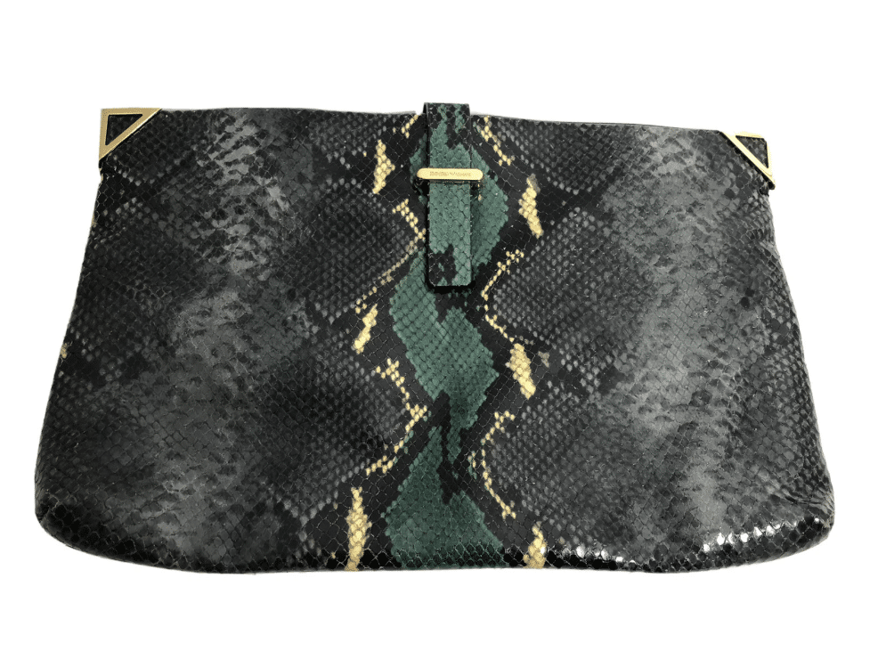 Emporio Armani Black And Green Python clutch