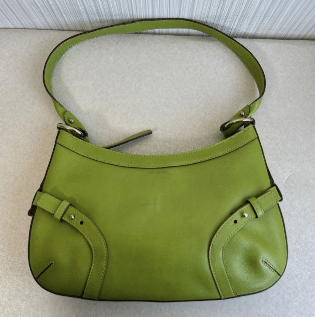 Salvatore Ferragamo green leather shoulder bag