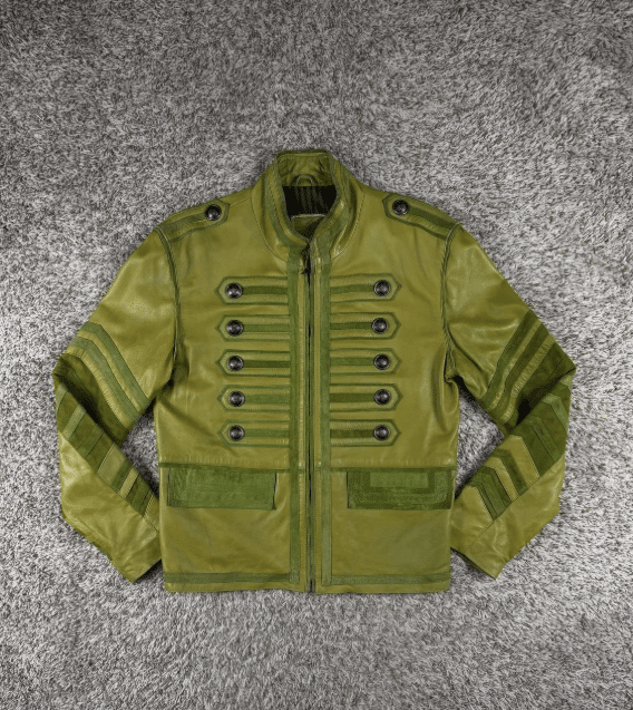 green leather Napoleon jacket