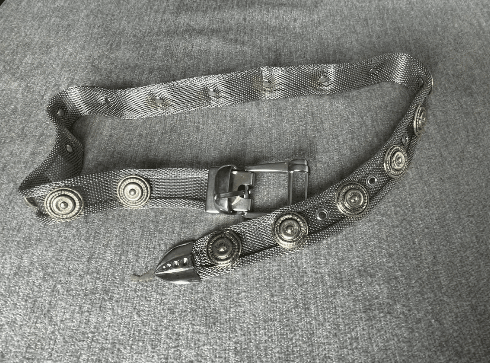 VTG NANNI Belt Womens Silver Metal Mesh with round button style accents