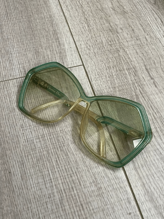Christian Dior Vintage Sunglasses Green large lenses