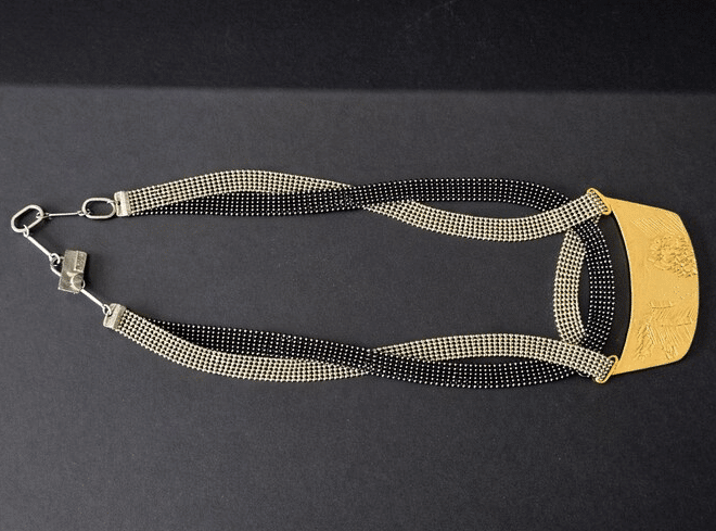 Anne-Marie Chagnon Vintage Gold Tone Choker Necklace, Modernist