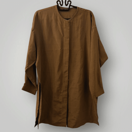 Vintage Giorgio Armani Black Label Raw Silk Tunic Shirt