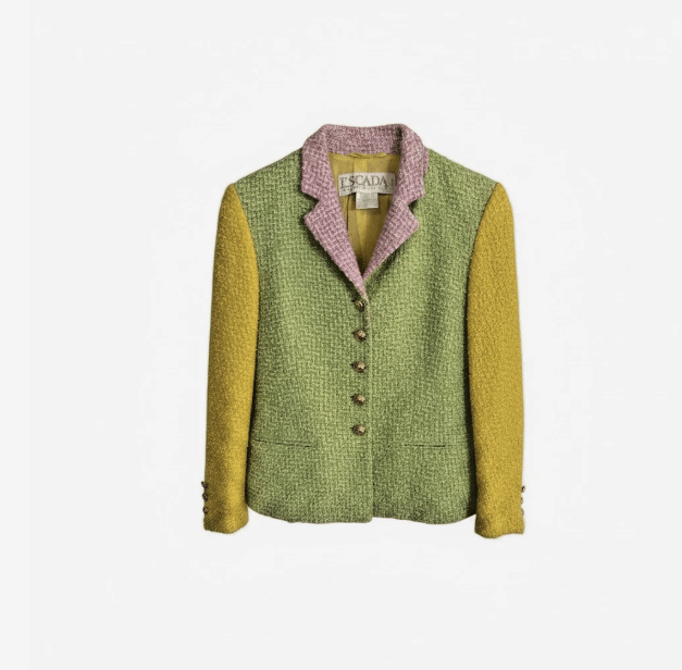 escada vintage multi colour tweed jacket