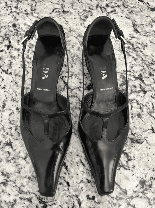 black prada kitten heels