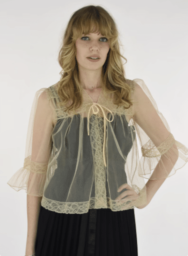 1930s cream sheer bed jacket