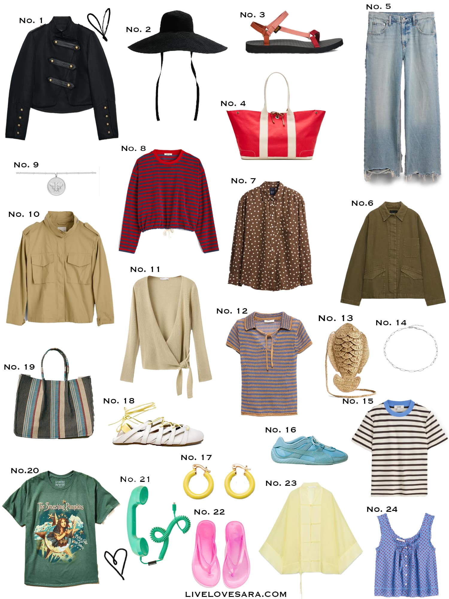 A white background with a collection of 24 finds from the past week.