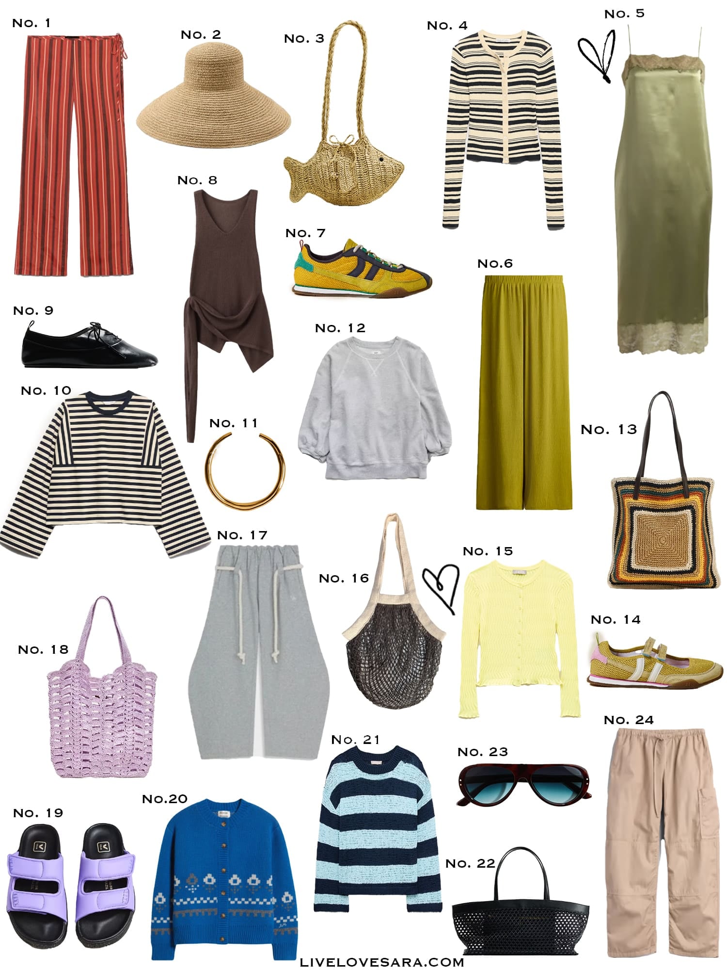 A white background with a collection of 24 finds from the past week.