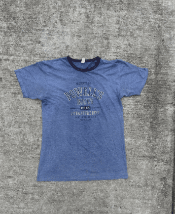 Vintage 80s 90s Single Stitch Powells Books Worker Ringer tee