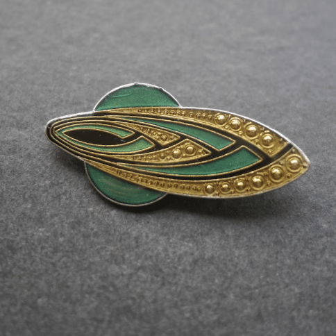 Vintage Art Deco Style 1980s Enamel Brooch