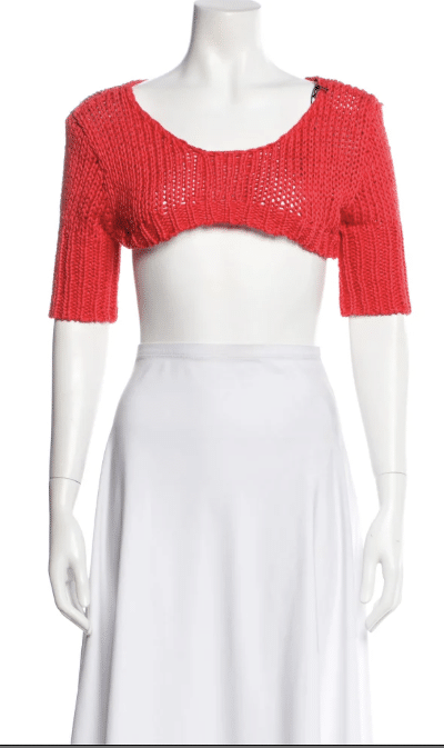 Paloma Wool red Scoop Neck Short Sleeve shrug