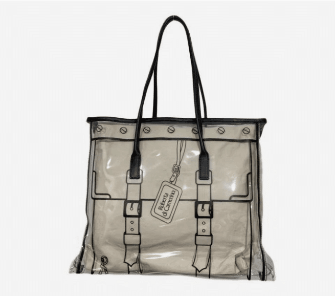 Roberta di camerino clear tote bag beige