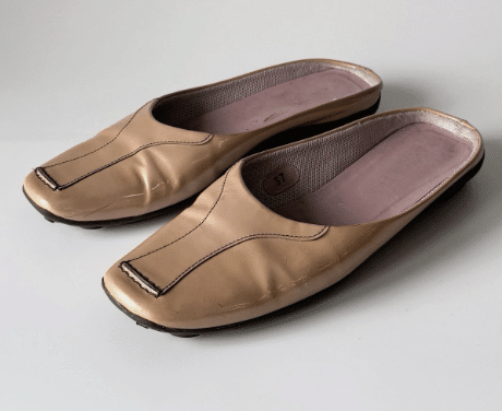 Vtg Prada Linea Rossa Biege Leather Mules