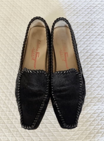 Salvatore Ferragamo Sport Black Pony Hair Loafers