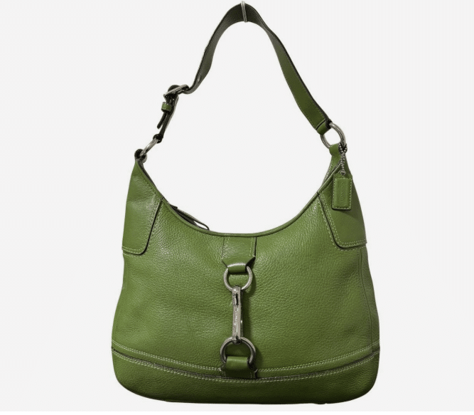 COACH One Shoulder Bag Leather Hobo Green Vintage