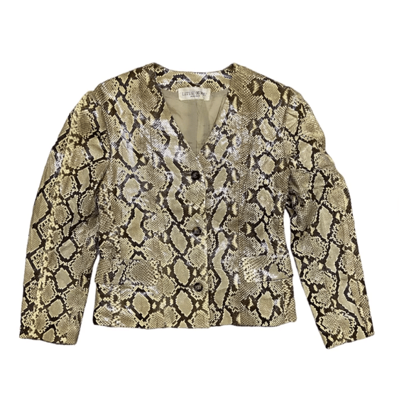 Vintage Lituko Mimbu Snake Skin Real Leather Jacket