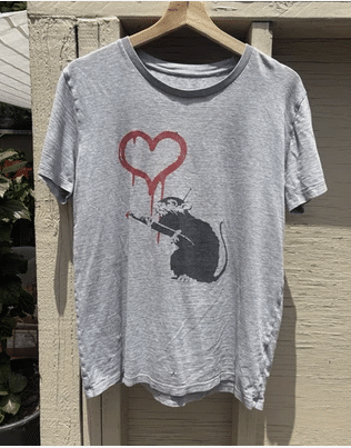 Vintage Banksy Love Rat T-Shirt Distressed tee