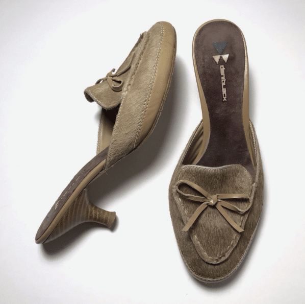 Liz Claiborne Y2K Vintage Pony Hair Loafer Kitten Heel