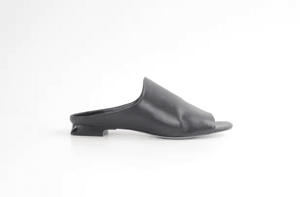 Minimal Calvin Klein Black Leather Flat Mules