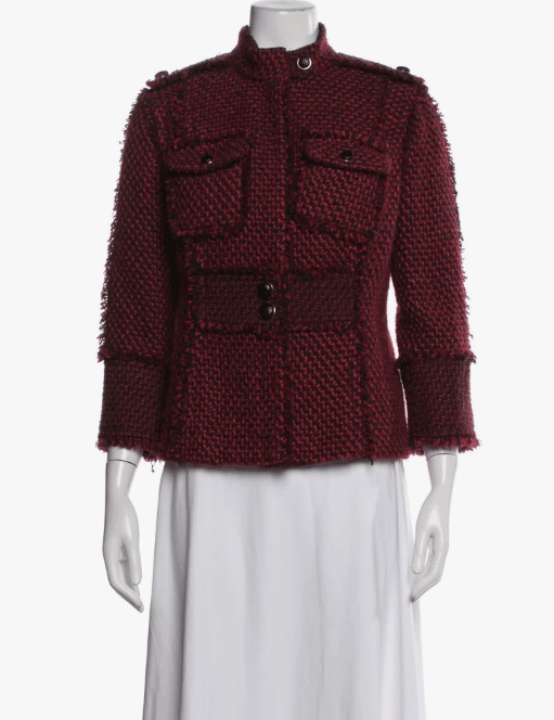 Tory Burch Tweed Pattern Jacket Red